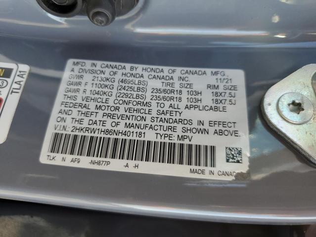 2022 HONDA CR-V EXL - 2HKRW1H86NH401181