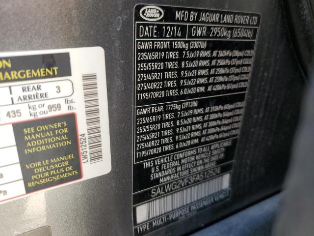 2015 LAND ROVER RANGE ROVE - SALWG2VF3FA512524