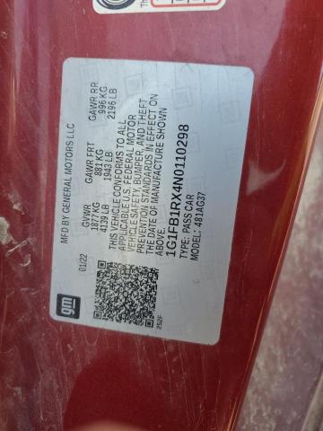 2022 CHEVROLET CAMARO LS - 1G1FB1RX4N0110298