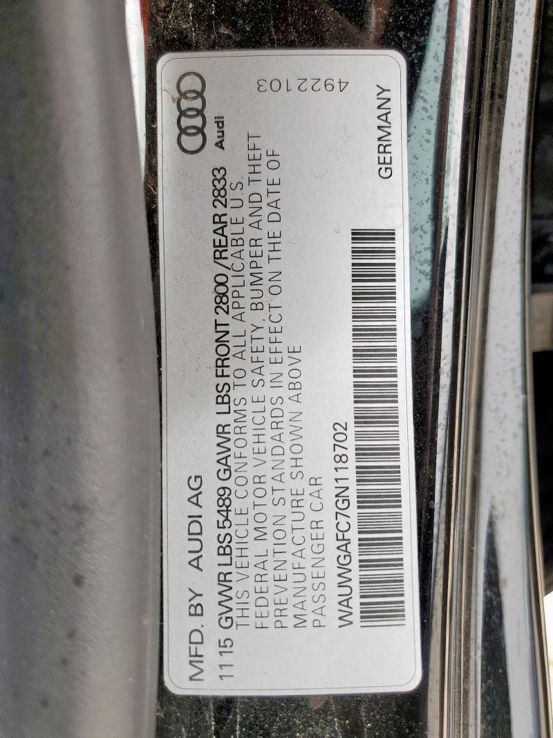 2016 AUDI A7 PREMIUM - WAUWGAFC7GN118702