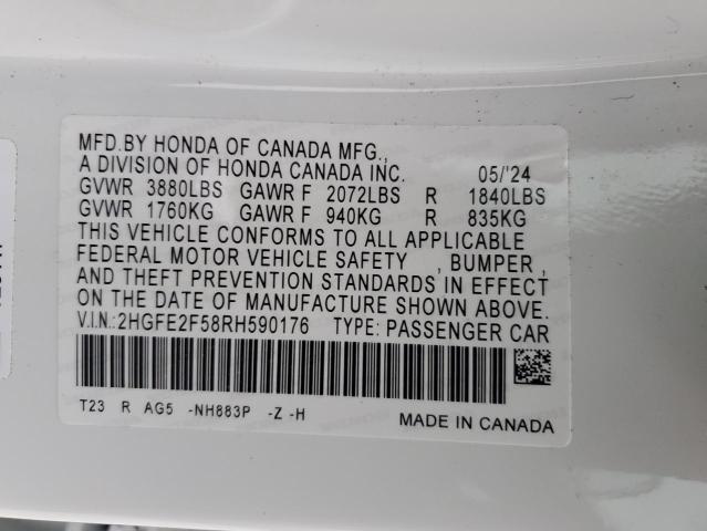 2024 HONDA CIVIC SPOR - 2HGFE2F58RH590176