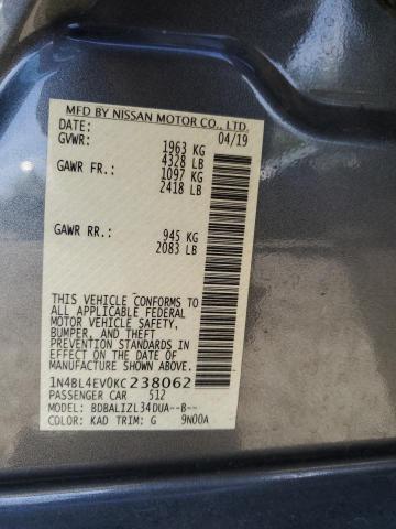 2019 NISSAN ALTIMA SL - 1N4BL4EV0KC238062