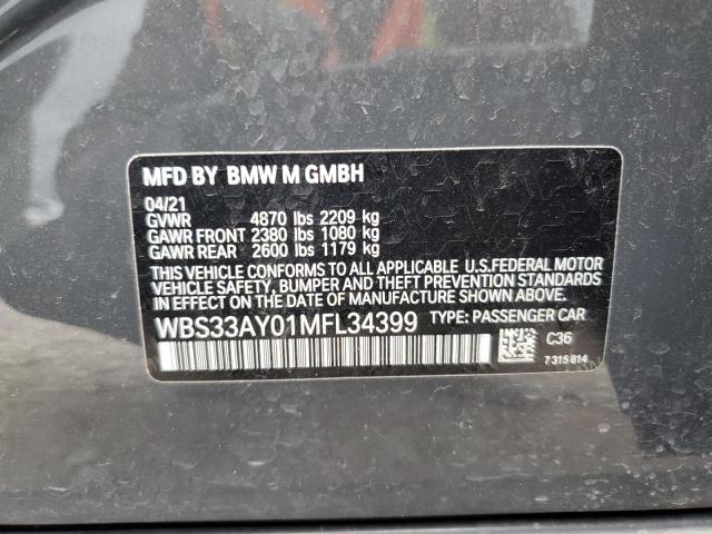 2021 BMW M3 COMPETI - WBS33AY01MFL34399