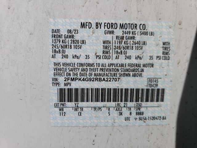 2024 FORD EDGE SE 2FMPK4G92RBA22707