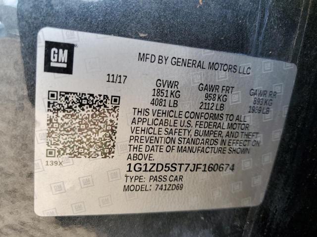 2018 CHEVROLET MALIBU LT 1G1ZD5ST7JF160674