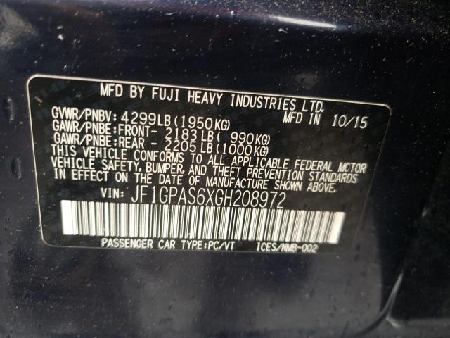 2016 SUBARU IMPREZA SP JF1GPAS6XGH208972