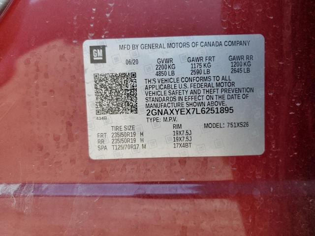 2020 CHEVROLET EQUINOX PR - 2GNAXYEX7L6251895