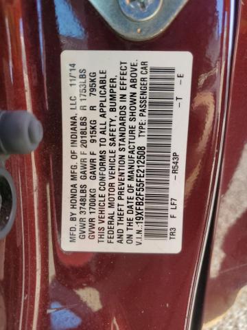 2015 HONDA CIVIC LX - 19XFB2F55FE212508