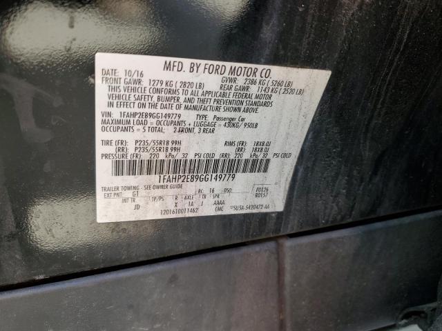 2016 FORD TAURUS SEL 1FAHP2E89GG149779