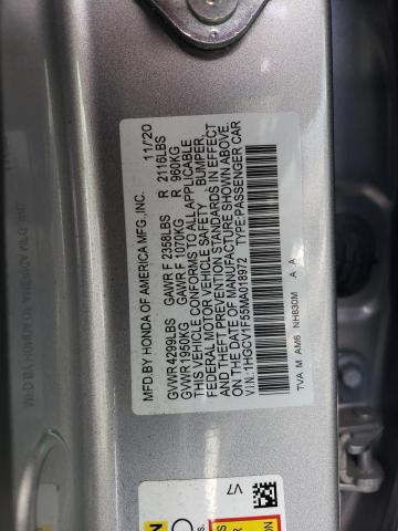 2021 HONDA ACCORD EXL - 1HGCV1F55MA018972