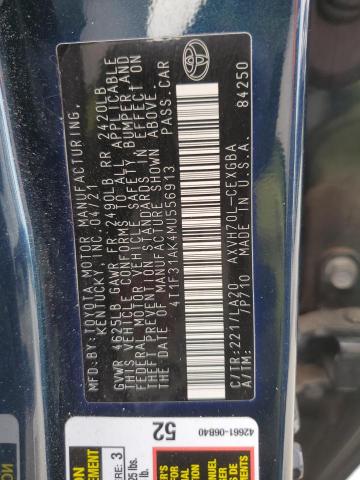 2021 TOYOTA CAMRY XLE 4T1F31AK4MU556913