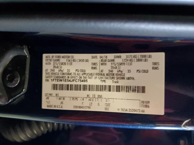 2018 FORD F150 SUPER - 1FTEW1E54JFC75495