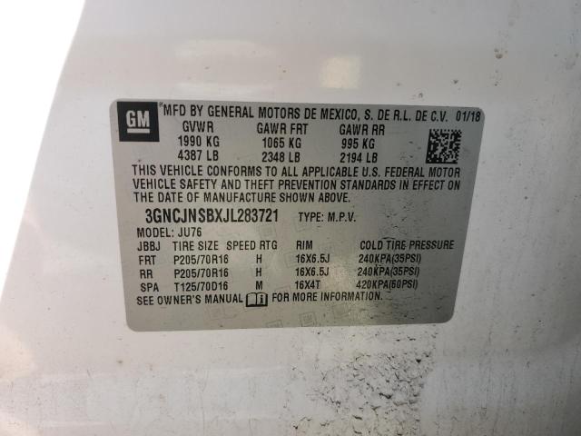 2018 CHEVROLET TRAX LS - 3GNCJNSBXJL283721