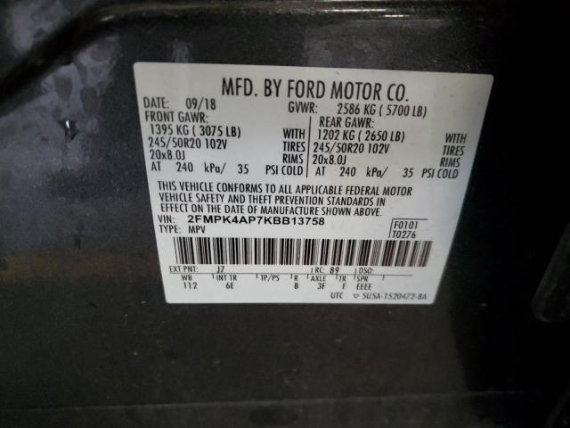2019 FORD EDGE ST 2FMPK4AP7KBB13758