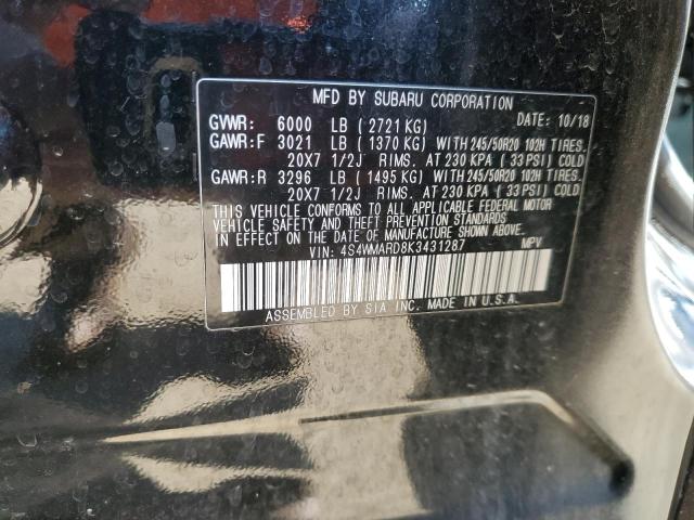 2019 SUBARU ASCENT TOU 4S4WMARD8K3431287