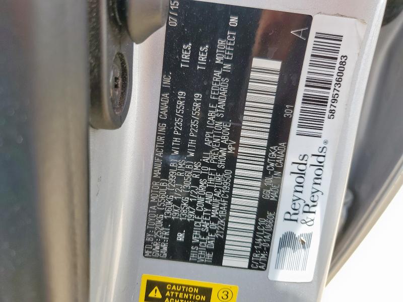 2015 LEXUS RX 350 - 2T2ZK1BA4FC199500