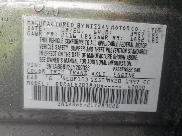 2020 NISSAN SENTRA S 3N1AB8BV2LY289028