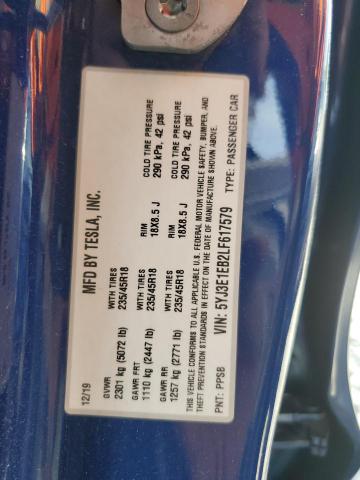 2020 TESLA MODEL 3 - 5YJ3E1EB2LF617579