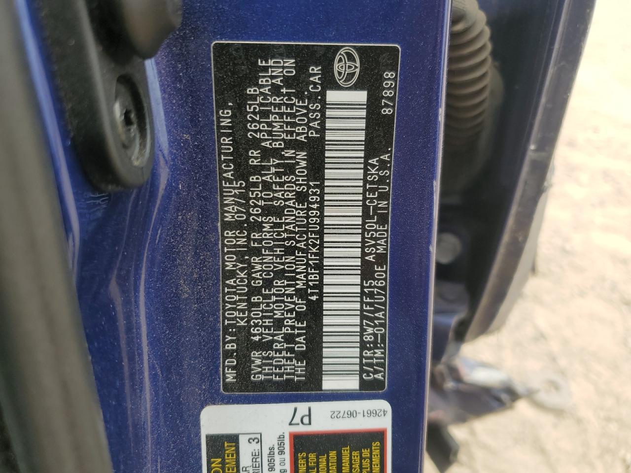 Toyota Camry le 2015