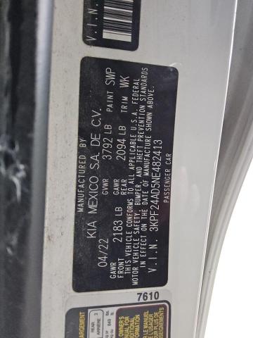 2022 KIA FORTE FE - 3KPF24AD5NE482413