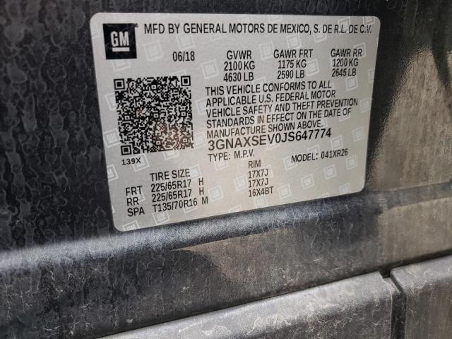 2018 CHEVROLET EQUINOX LT - 3GNAXSEV0JS647774
