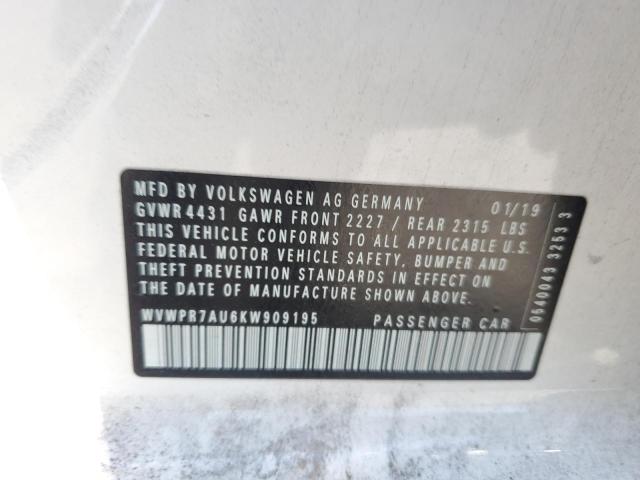 2019 VOLKSWAGEN E-GOLF SEL - WVWPR7AU6KW909195