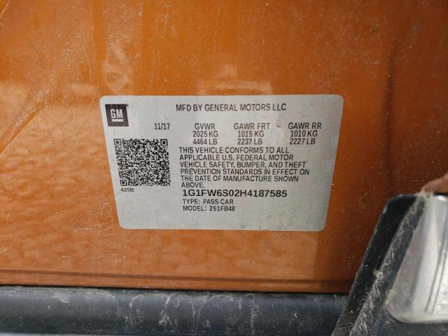 2017 CHEVROLET BOLT EV LT 1G1FW6S02H4187585