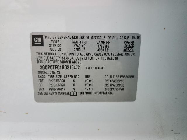 2016 CHEVROLET SILVERADO - 3GCPCTEC1GG319472