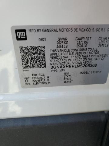 2022 CHEVROLET EQUINOX LS 3GNAXHEV1NS206308
