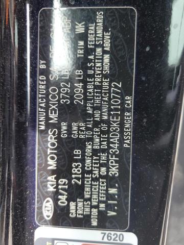 2019 KIA FORTE GT L - 3KPF34AD3KE110772
