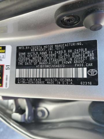 2018 TOYOTA CAMRY L 4T1B11HK2JU546273