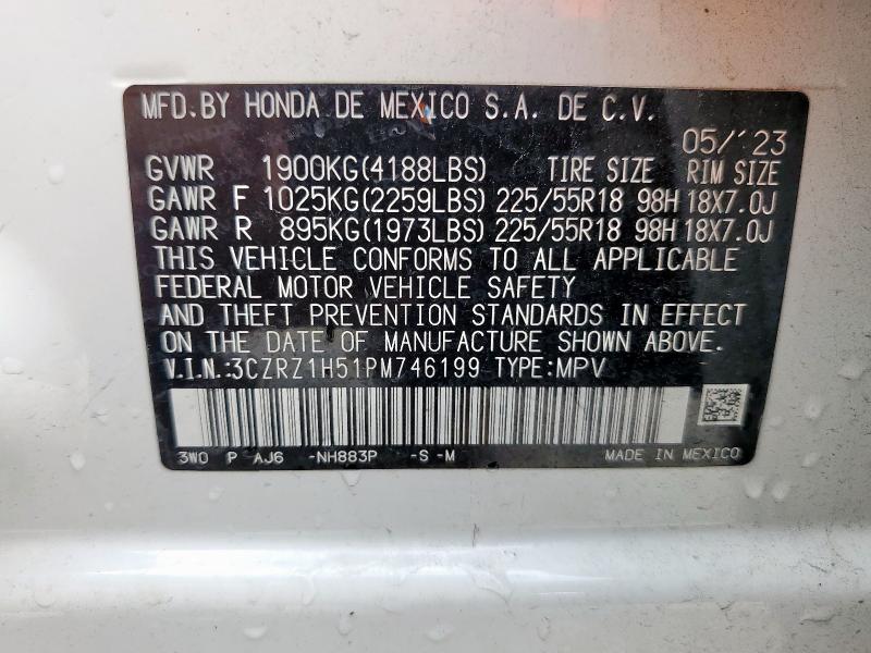 2023 HONDA HR-V SPORT 3CZRZ1H51PM746199