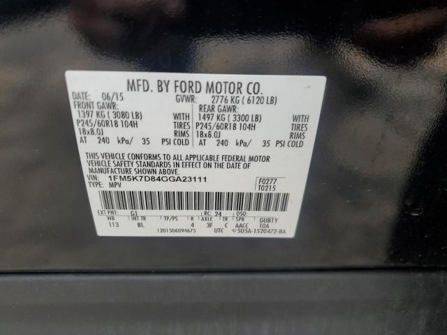 2016 FORD EXPLORER X - 1FM5K7D84GGA23111