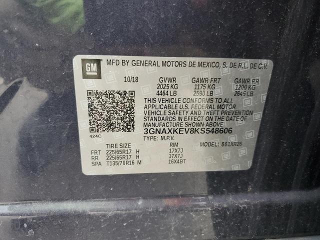 2019 CHEVROLET EQUINOX LT - 3GNAXKEV8KS548606