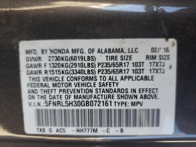 2016 HONDA ODYSSEY SE 5FNRL5H30GB072161
