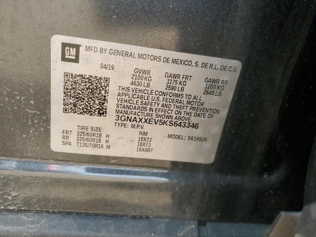 2019 CHEVROLET EQUINOX PR - 3GNAXXEV5KS643346