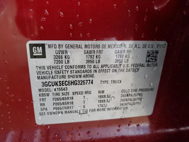 2017 CHEVROLET SILVERADO - 3GCUKSEC6HG326774