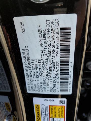 2025 HONDA ACCORD HYB 1HGCY2F74SA034429