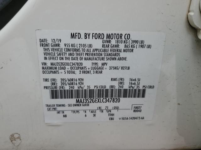2020 FORD ECOSPORT S MAJ3S2GEXLC347820