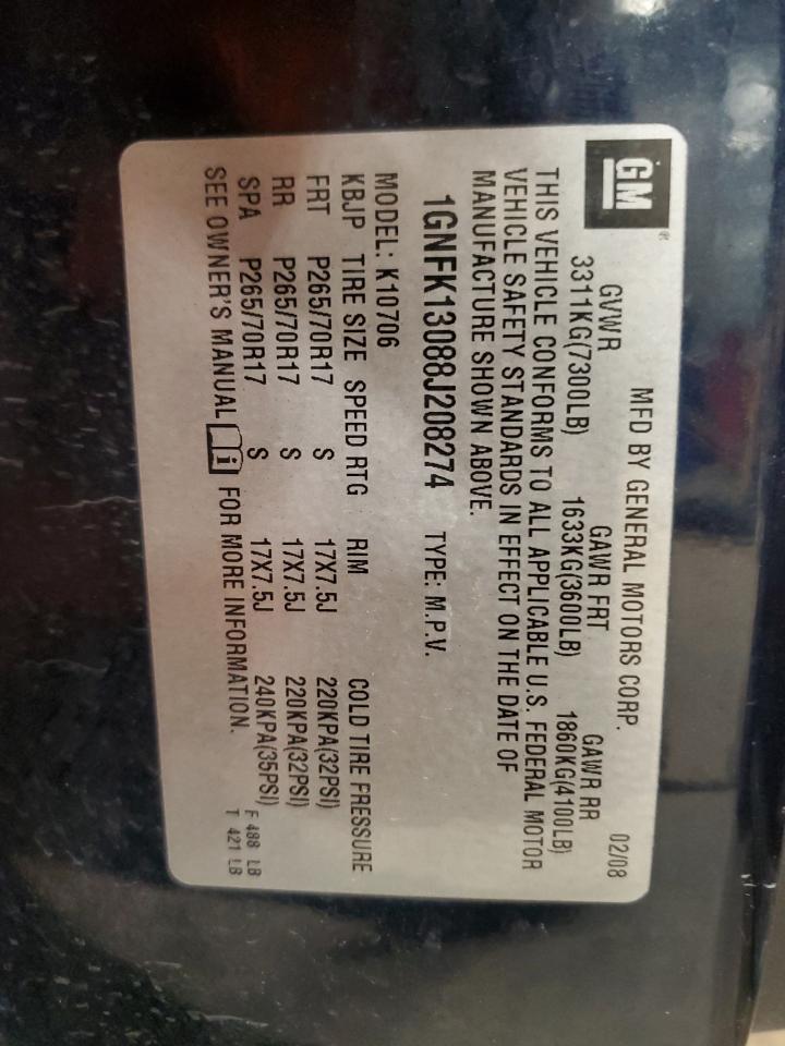 Lot #3262204115 2008 CHEVROLET TAHOE