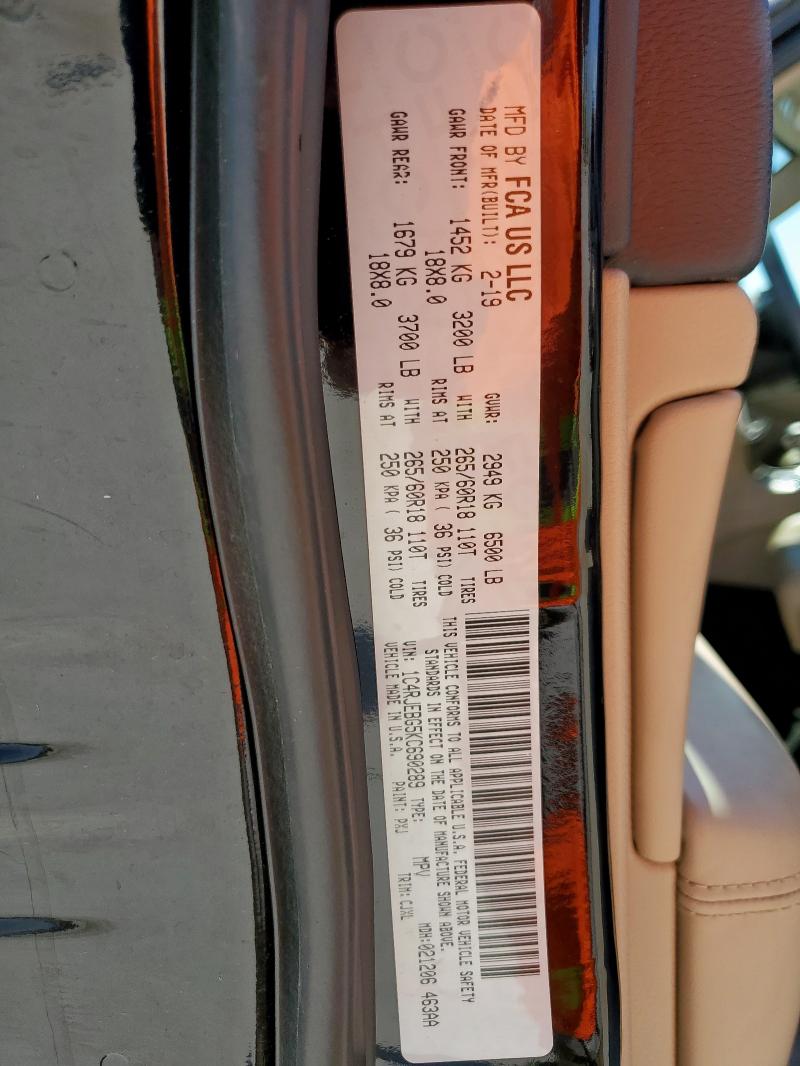2019 JEEP GRAND CHER - 1C4RJEBG5KC690289