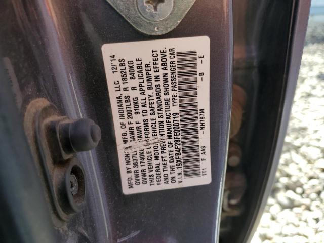 2015 HONDA CIVIC HYBR 19XFB4F28FE000719