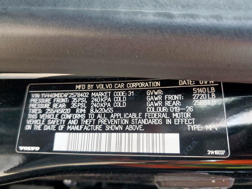 2015 VOLVO XC60 T5 PR - YV440MDC4F2578402