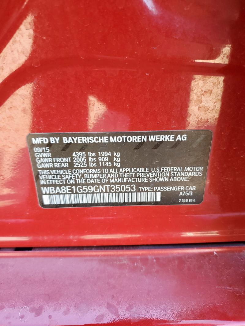 2016 BMW 320 I - WBA8E1G59GNT35053