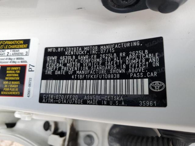 2015 TOYOTA CAMRY LE - 4T1BF1FKXFU108838