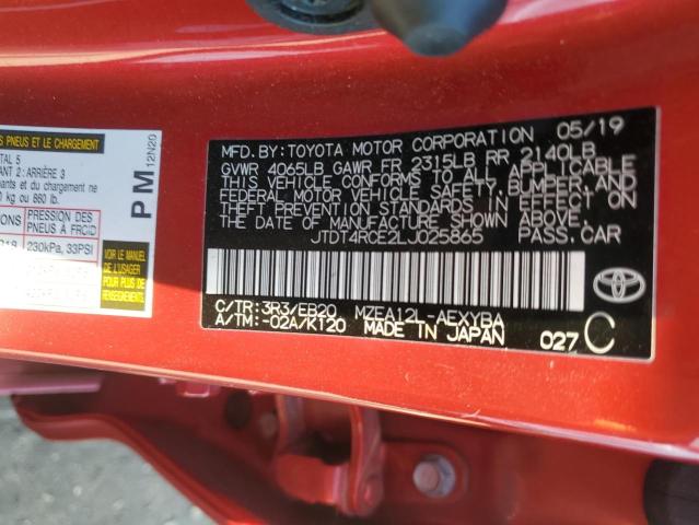 2020 TOYOTA COROLLA XS - JTDT4RCE2LJ025865