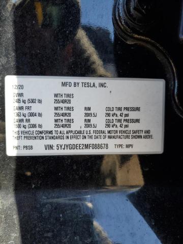 2021 TESLA MODEL Y - 5YJYGDEE2MF088678