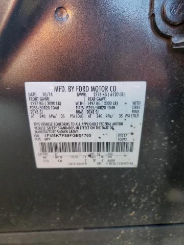 2015 FORD EXPLORER L - 1FM5K7F89FGB01765