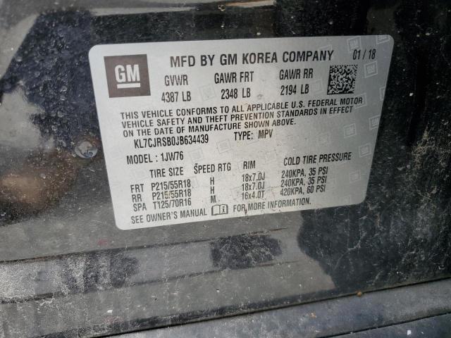 2018 CHEVROLET TRAX PREMI KL7CJRSB0JB634439