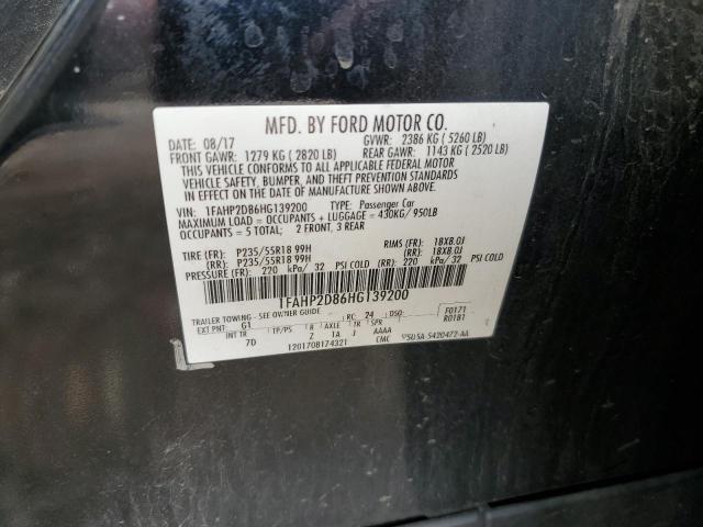 2017 FORD TAURUS SE 1FAHP2D86HG139200